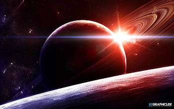 Sunrise in Space HD wallpaper