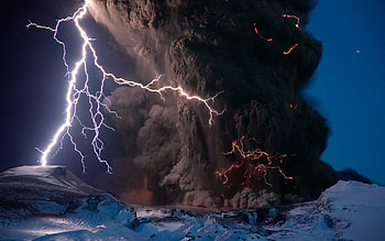 Lightning, clouds, thunder, nature HD wallpaper