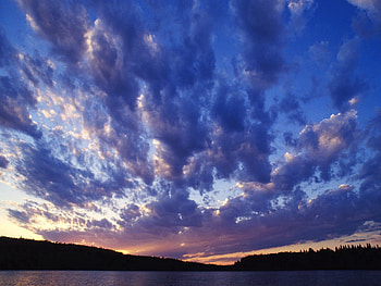 Nature, Sky, Clouds, Lake, Evening HD wallpaper