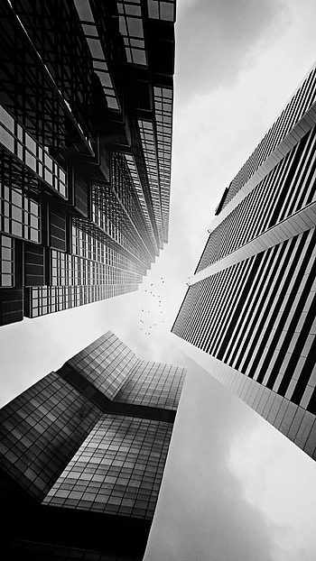 Skyscraper Buildings Black White Lockscreen 6 Plus ... HD phone wallpaper