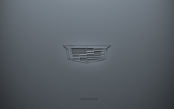 Cadillac logo, gray creative background, Cadillac emblem, gray paper texture, Cadillac, gray background, Cadillac 3d logo HD wallpaper