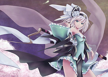 Konpaku Youmu, pretty, game, touhou, girl, konpaku HD wallpaper