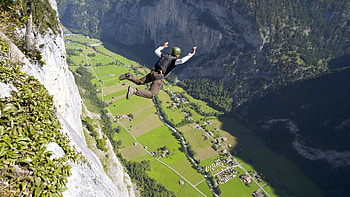 BASE jumping, , Mountains, Flight HD wallpaper