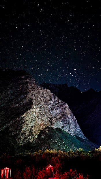 Astrography night, Google, mountains, nature, dark, stars, india, pixel, manali HD phone wallpaper