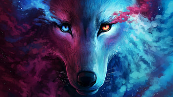 Wolf, animal, eyes, fantasy HD wallpaper