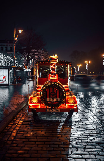 Holidays, New Year, Car, Christmas, Machine, Garland, Garlands, Locomotive, Steam Locomotive, Festive HD phone wallpaper