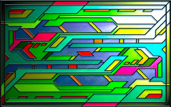 Ancient Tec, stain glass, window, color, future HD wallpaper