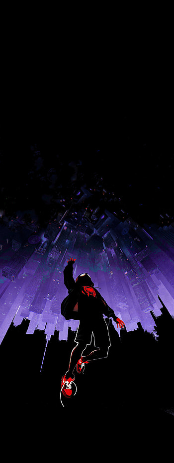 Into The Spider Verse Amoled, Spiderman Amoled HD phone wallpaper