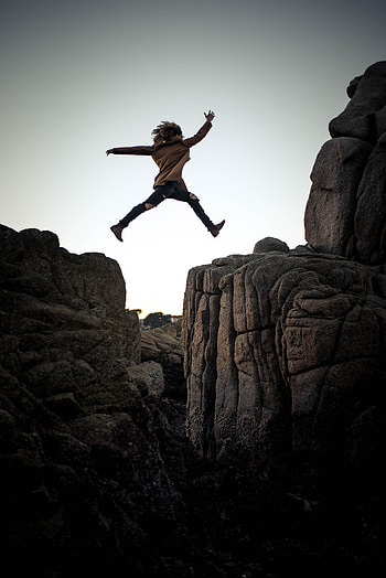 Nature, Rocks, Human, Person, Bounce, Jump HD phone wallpaper