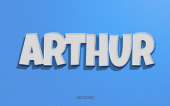 Arthur, blue lines background, with names, Arthur name, male names, Arthur greeting card, line art, with Arthur name HD wallpaper
