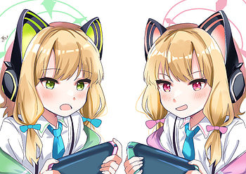 Saiba Twins, Saiba Momoi, Saiba Midori, video game, Blue Archive HD wallpaper