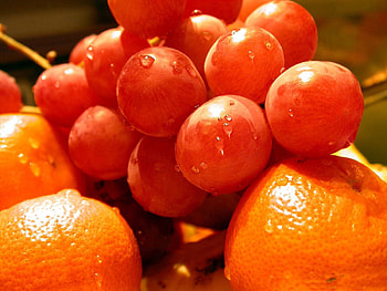 Fruits, Food, Oranges, Grapes HD wallpaper