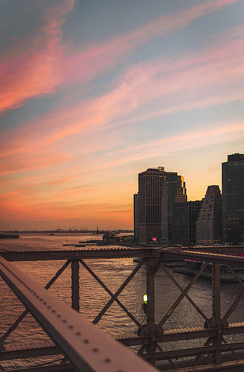 Cities, Sunset, Sea, Architecture, Building, Skyscrapers HD phone wallpaper