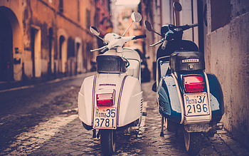 Motorcycles, Italy, Road, Street, Piaggio, Rome, Moped HD wallpaper