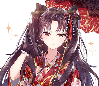 Traditional dress, beautiful, festival, Rin Tohsaka HD wallpaper