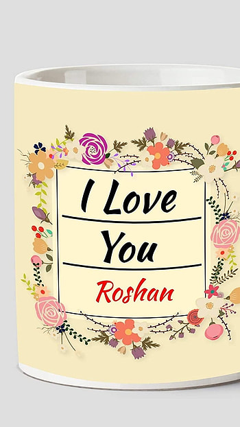 R Name, Roshan, Love, mug HD phone wallpaper
