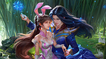 Tang San And Xiao Wu Soul Land , anime-girl, anime-boy, artist, artwork, digital-art, artstation, love, couple HD wallpaper
