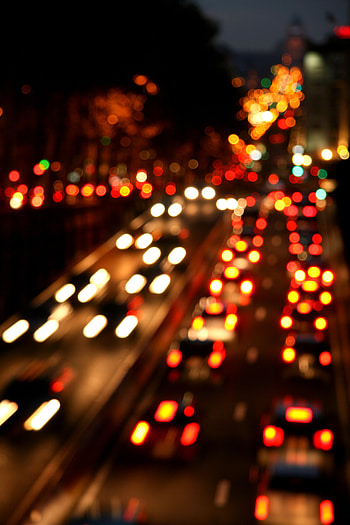 Cities, Night, City, Glare, Movement, Traffic, Bokeh, Boquet HD phone wallpaper