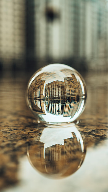 Water, Building, Reflection, Miscellanea, Miscellaneous, Ball, Crystal Ball HD phone wallpaper