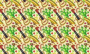 Pattern, Texture, Textures, Guitar, Cactus, Sombrero, Mexican HD wallpaper