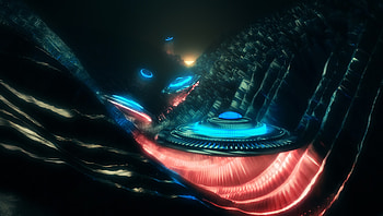 Art, Glow, Ufo HD wallpaper