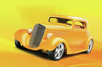 1935-Chevy-Coupe, Bowtie, Yellow, Classic, GM HD wallpaper