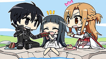 Asuna Yuuki, Anime, Sword Art Online, Kirito (Sword Art Online), Yui (Sword Art Online) HD wallpaper