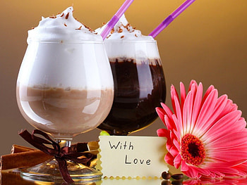 With Love, cocktails, message, flowers, food, drink HD wallpaper