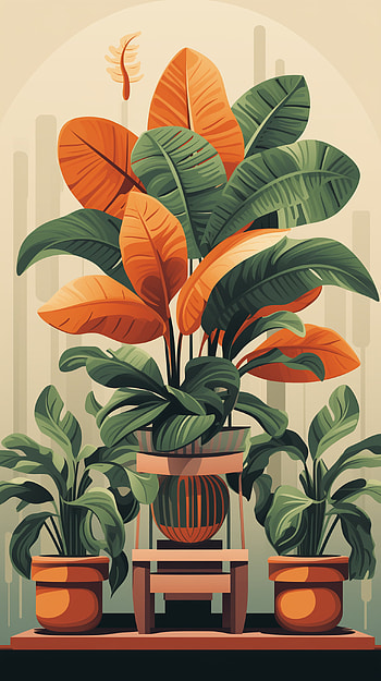 Retro Botanical Bliss AI Art, houseplant, retro, AI Art HD phone wallpaper
