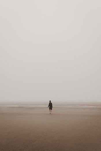 Sand, Usa, Minimalism, United States, Human, Person, Lonely, Alone, Oregon HD phone wallpaper