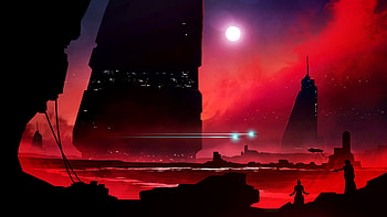 Building, Silhouette, Sci Fi, Landscape HD wallpaper