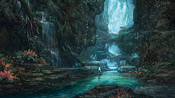 Fantasy Landscape: Forest -All credit to the original artist- HD wallpaper