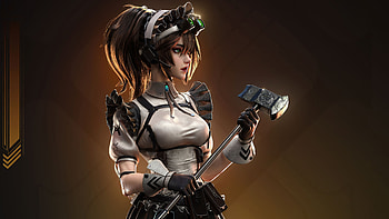The Battle Maid, warrior, artist, artwork, digital-art, artstation HD wallpaper