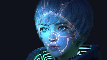 Scifi Girl Hologram Mask, scifi, artist, artwork, digital-art, artstation HD wallpaper