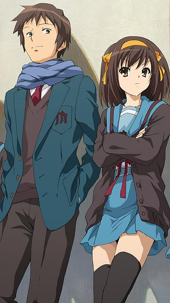 Haruhi and Kyon, Haruhi Suzumiya HD phone wallpaper