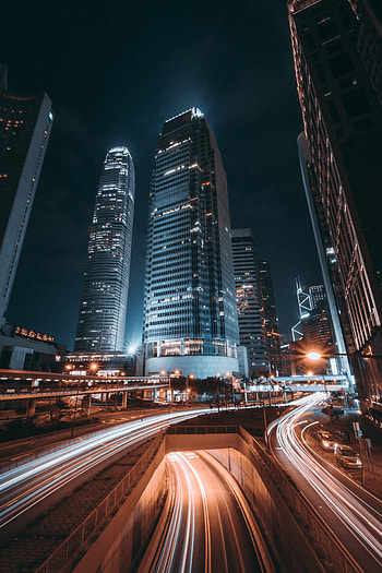 Cities, Night City, City Lights, Skyscrapers, Hong Kong, Hong Kong S.a.r HD phone wallpaper