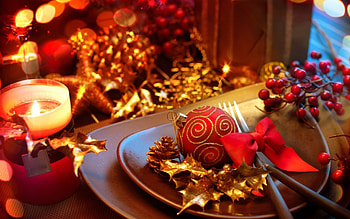 Christmas Celebration, Holiday, Table, Joy, Lamps, Candles, Dinner HD wallpaper