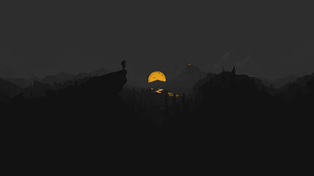 Firewatch Dark Minimal , firewatch, games, artwork, artist, digital-art, minimalism, minimalist, dark, black HD wallpaper