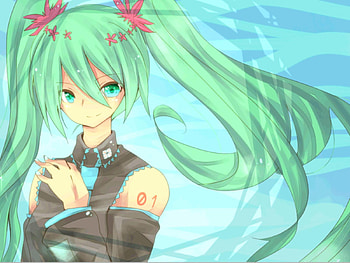 Hatsune Miku, blue, black, awesome, cute, vocaloid, beauty, nice, miku, vocaloids, hatsune, aqua eyes, twintail, girl, aqua, beautiful, diva, tie, anime, pretty, aqua hair, drawing, cool, flowers, idol, virtual HD wallpaper