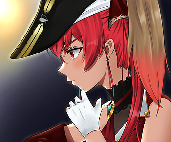 Houshou Marine, hololive, Houshou Marine, Anime, Virtual Youtuber HD wallpaper