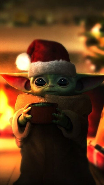 Baby Yoda, Christmas, cartoon, star wars HD phone wallpaper
