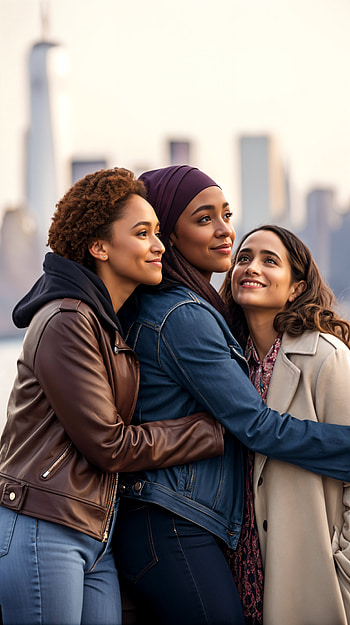 Sisterhood: A Heartwarming , friends, cityscape, woman HD phone wallpaper