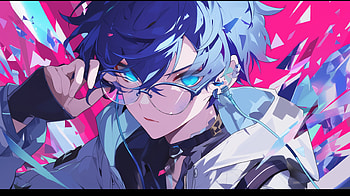 Cool Anime Boy, Anime, anime boy, cool anime, blue hair, glasses HD wallpaper