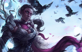 Guild Wars 2 Woman Warrior, guild-wars-2, games, artist, artwork, crow, fantasy-girls HD wallpaper