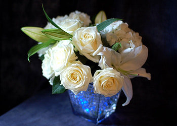 Flowers, Roses, Bouquet, Vase, Lily HD wallpaper