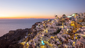 Best sunset views, Oia in Greece, Greek island wonder, Santorini's magic HD wallpaper