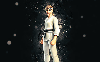 Kata Captain, , white neon lights, Fortnite Battle Royale, Fortnite characters, Kata Captain Skin, Fortnite, Kata Captain Fortnite HD wallpaper