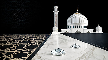 Stunning Mosque Reflection - Ultra, Black & White, mosque, architecture, marble, design HD wallpaper