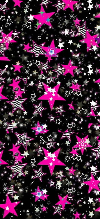 Star Chaos, pink, black, stars HD phone wallpaper