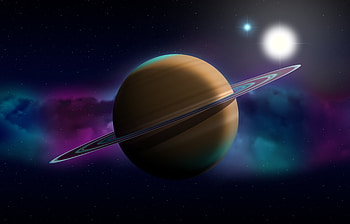 Saturn, planet, space, digital art HD wallpaper
